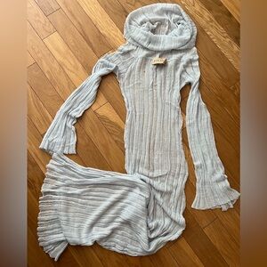 AYA MUSE Atra Dress Sheer knit fabric in Sky Wash Light Blue SOLD OUT